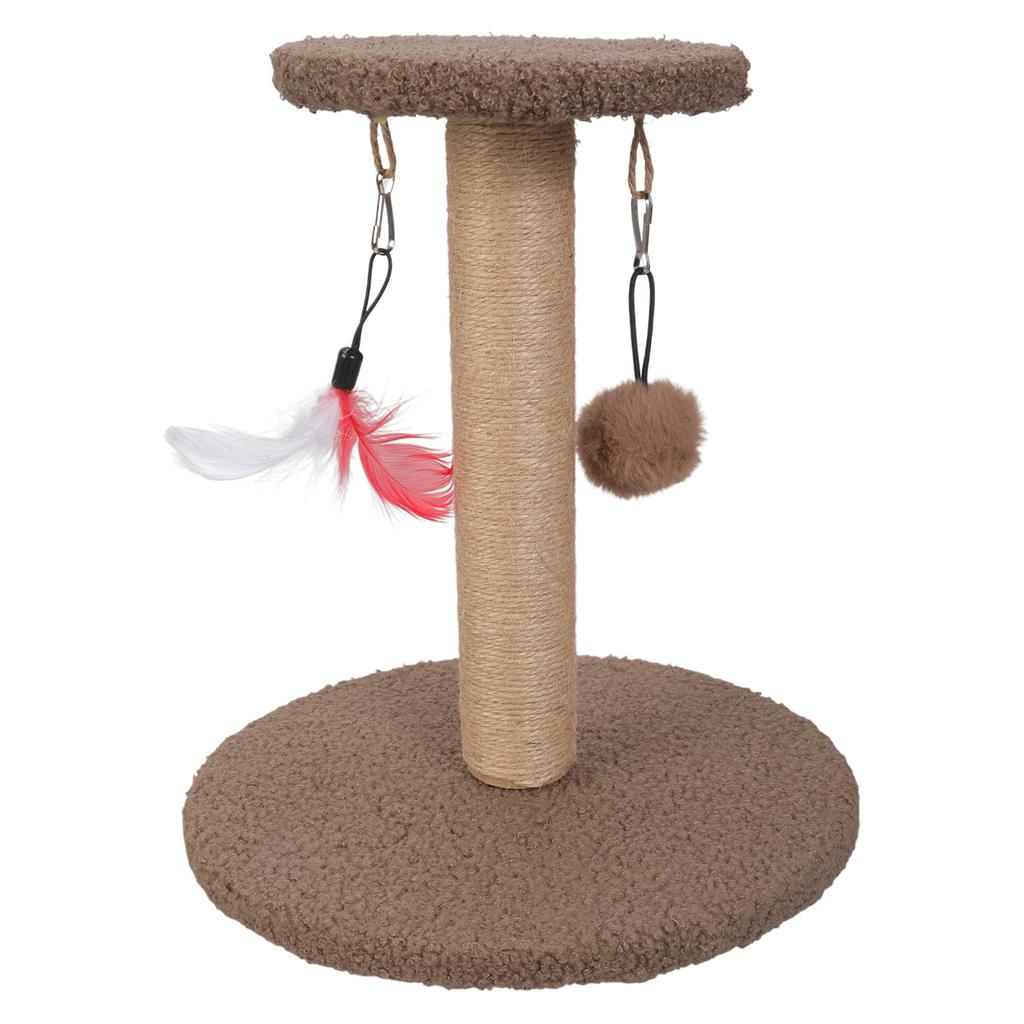Brown Sisal Cats Scratch Post and Rest Area Cats Tree with Scratching Posts for Kittens and Small Cats