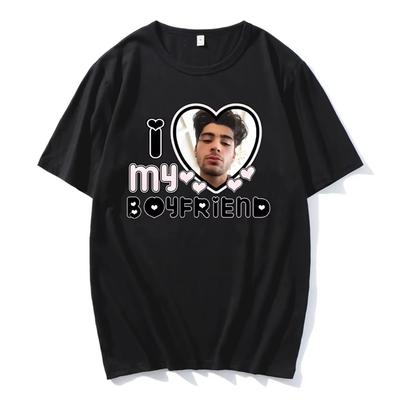 2026 Zayn Malik J'aime Mon Petit Ami T-shirt Graphique Couple Coton Décontracté T-shirt Femmes Adorables T-shirts Cadeau Fans de Zayn Créatif