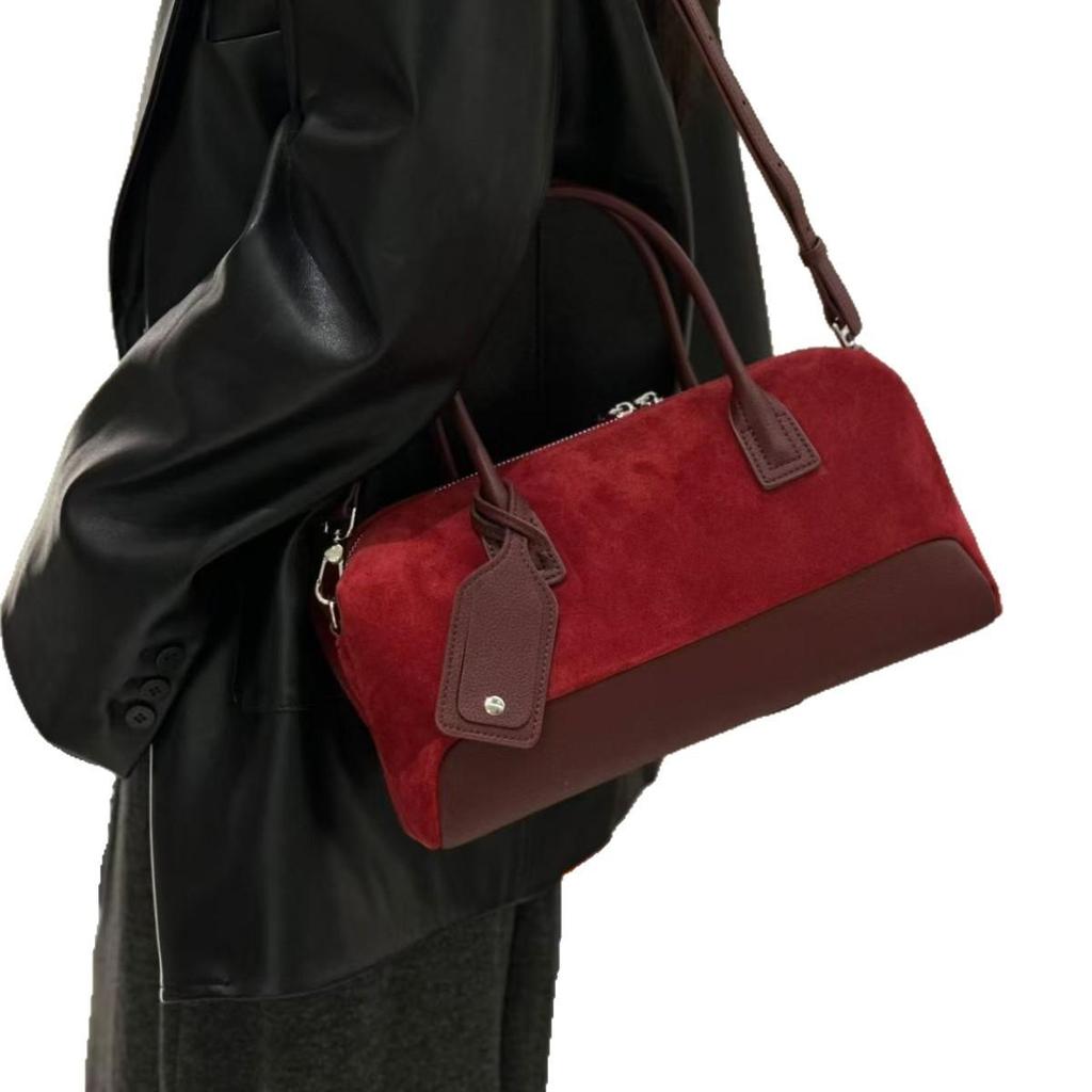 Retro Oil Wax Leather Womens Bag 2025 New And Color-blocking Messenger Bag Underarm Bag Real Leather Womens Bag Casual Handbag