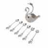 Swan Dinnerware Set Metal Tableware Cutlery Set Decorative Swan Base Holder with 6 Spoons for