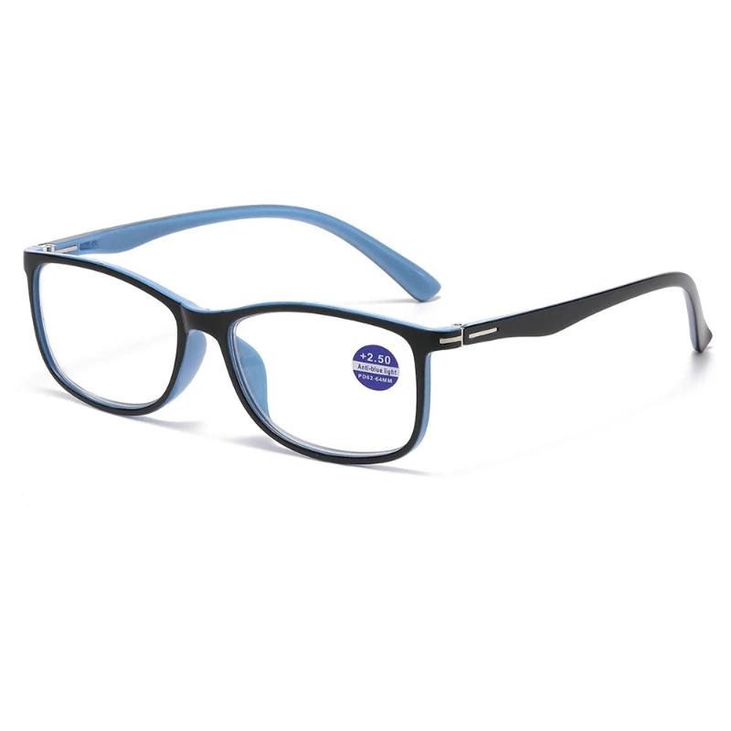 Classic Square Full Frame Reading Glasses Ultra Light Versatile Clear Lens Unisex Anti-Blue Light Far Sight Eyeglasses 0 To +4.0