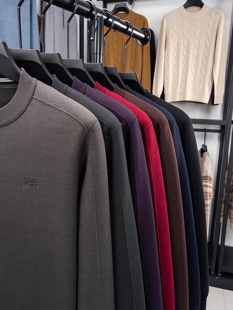 Men's Plus Velvet Thick Knit Sweater - High Elasticity, Anti-Pilling, Skin-Friendly, Loose Fit Base Layer for Autumn/Winter