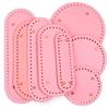 Pink Oval Round Bottom Long PU leather Bag Base With Holes For DIY Handmade Knitted Crochet Bags Universal Bottom Accessories