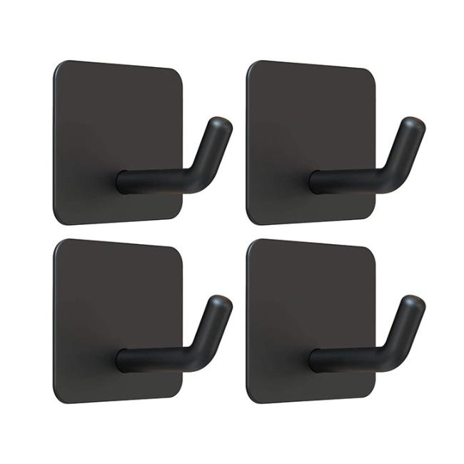 Original Wall Hangers Without Nails Heavy Duty Adhesive Towel Bathrooms Bathroom Mounted Black Metal Hook Hooks