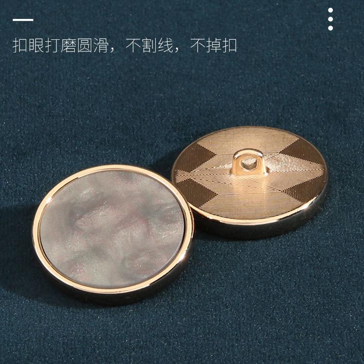 Round Black Buttons Men'S And Women'S Suit Coat Jacket Top Flat Buttons High-Grade Metal Resin Button Accessories