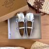 New Style Popular Ballet Flats Women's Mary Jane Shoes Round Toe Women's Luxury Shoes Bow Silk Satin Flats Women Shoes Plus Size
