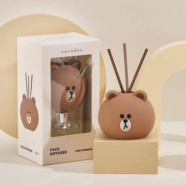 Cocodor Line Friends Gesichtsdiffusor 50 ml 2 Stück, Braun (Reine Baumwolle)