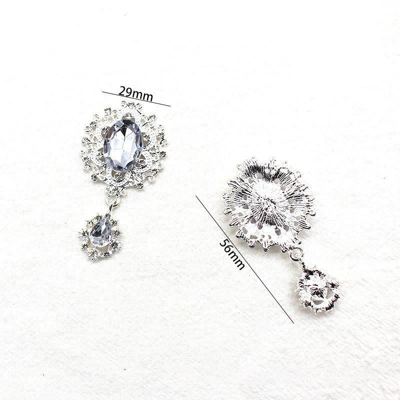 Diy Accessories Flower Plate Diamond Buckle Water Drop Gem Pendant Alloy Accessories Hair Accessories Headdress Material