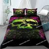 New Skull Duvet Cover Set Abstract Texture with Skull and Crossbones Pattern Aged Rusty Grunge Style Polyester Bedding Set