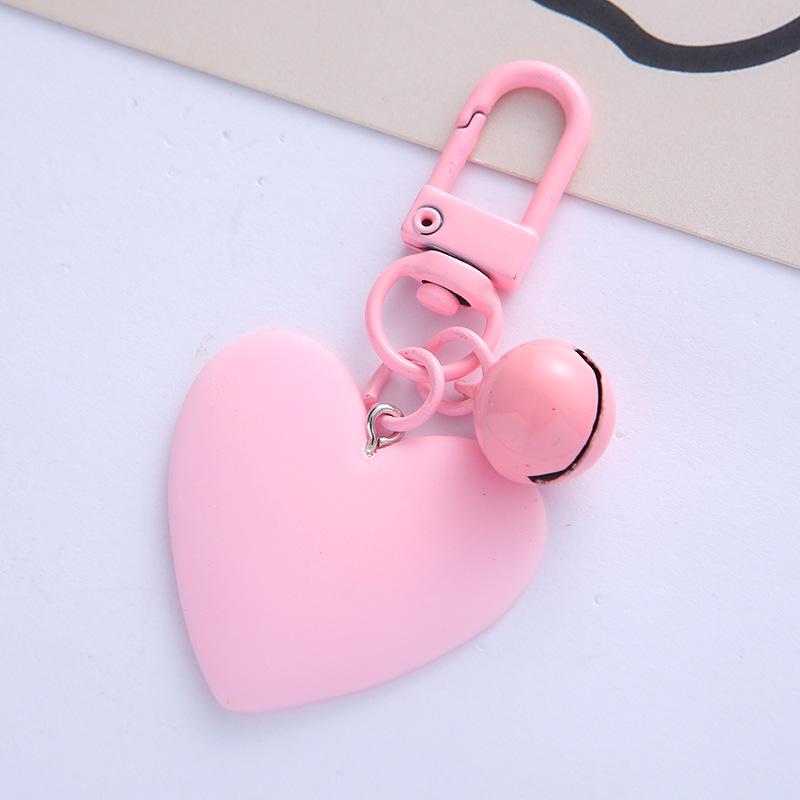Candy Heart Bell Keychain: Cute Peach Heart Earphone Case Pendant Single OPP bag packaging розовый