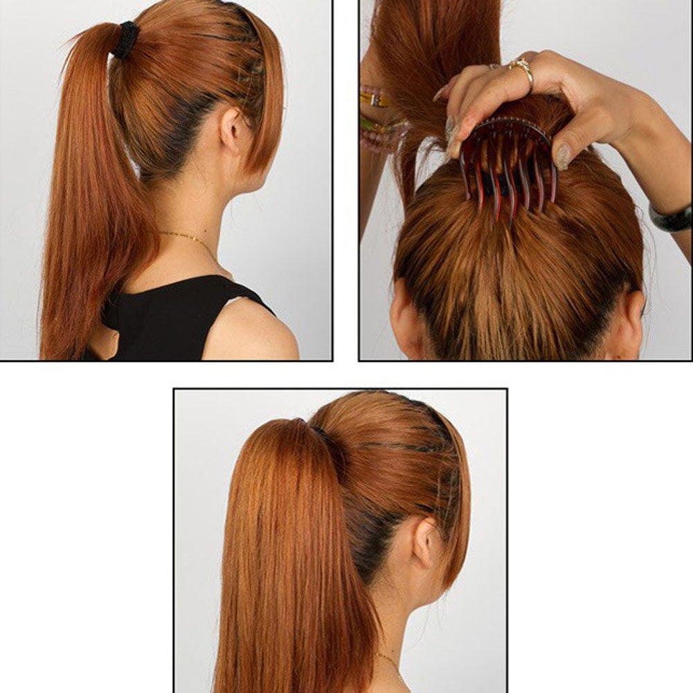 1/2/4pcs Fluffy Hair Comb Simple Ponytail Hair Clips Ponytail Heightener Girls Hair Styling Tools Elegant Hair Clip Accessory