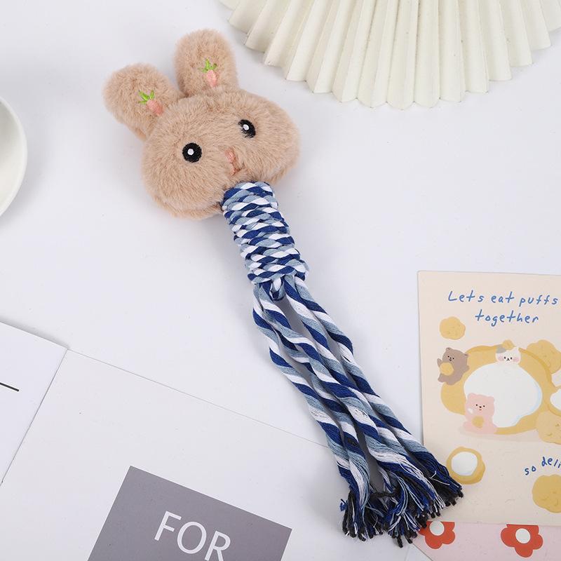 Dog & Cat Chewing Toys: Bite-Resistant Cotton Rope Knots for Interactive Play and Boredom Relief