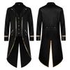 2025 Men's Medieval Gold-Trimmed Evening Tailcoat Costume for Stage Performance