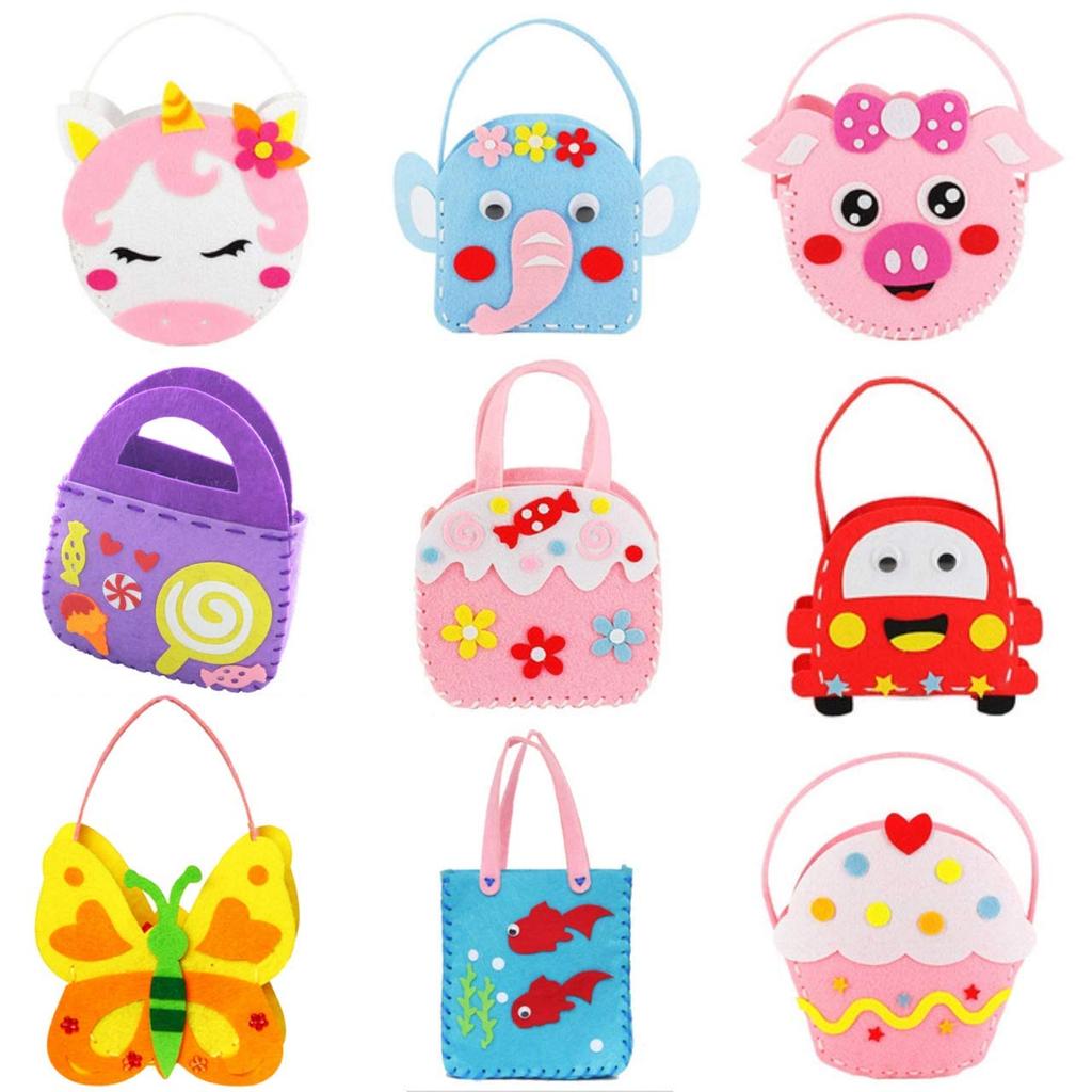 MIKOPA Craft Kit, Felt Handmade Toy, 9 Mini Bags (Type B)