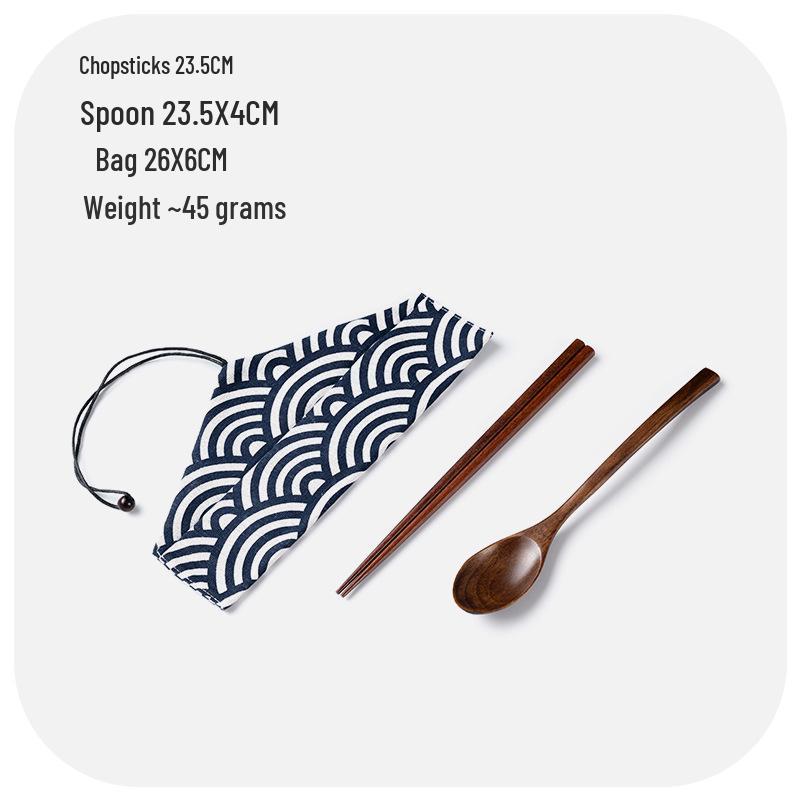 Korean Style Portable Cutlery: Wooden Chopsticks & Spoon Set for Students, Kids, Office Workers, and Travel