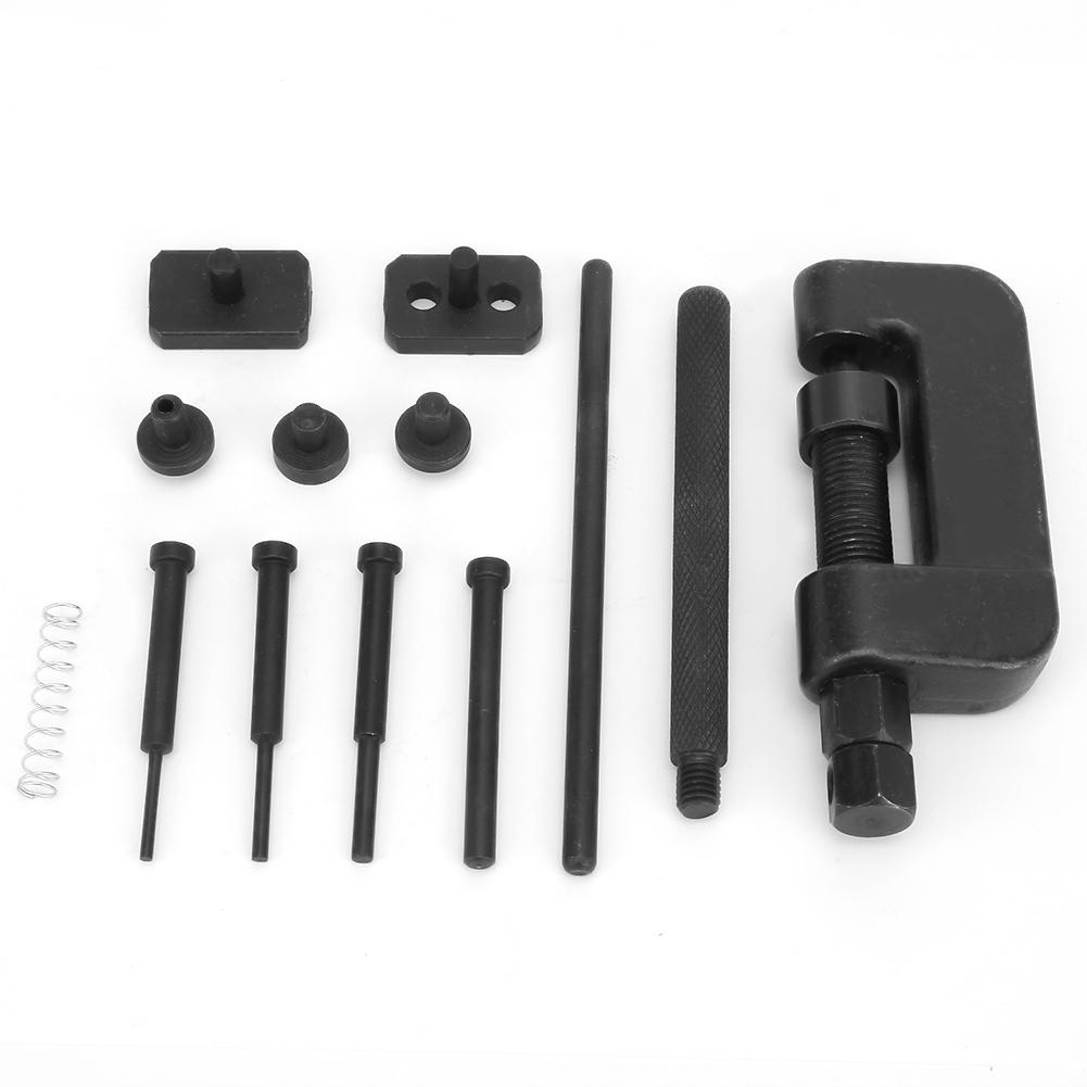 Chain Breaker Splitter Link Riveter Riveting Repair Tool Set Kit For Motorcycle Bike
