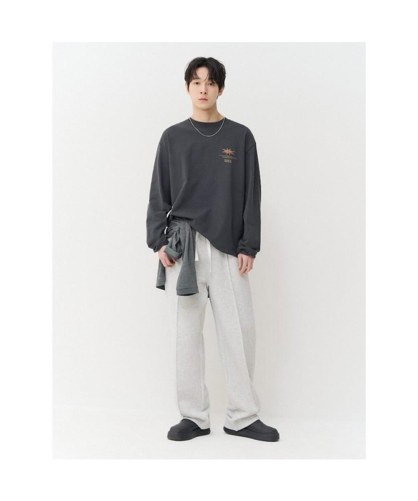 8SECONDS Pintuck Texture Wide Fit Shorts Light Gray