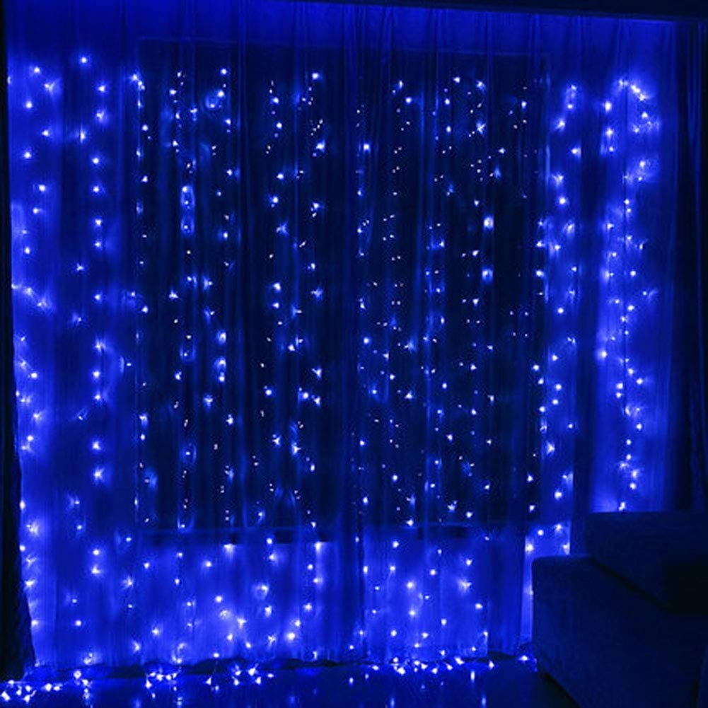 300 LED Curtain Lights String 3M*3M USB Powered Waterproof Twinkle Wall Lights