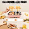 2-in-1 Electric Hot Pot and Frying Pan,110V Tabletop Electric Hot Pot W/ Lid,Portable Handle,Non-Stick Pan for Boiling & Frying