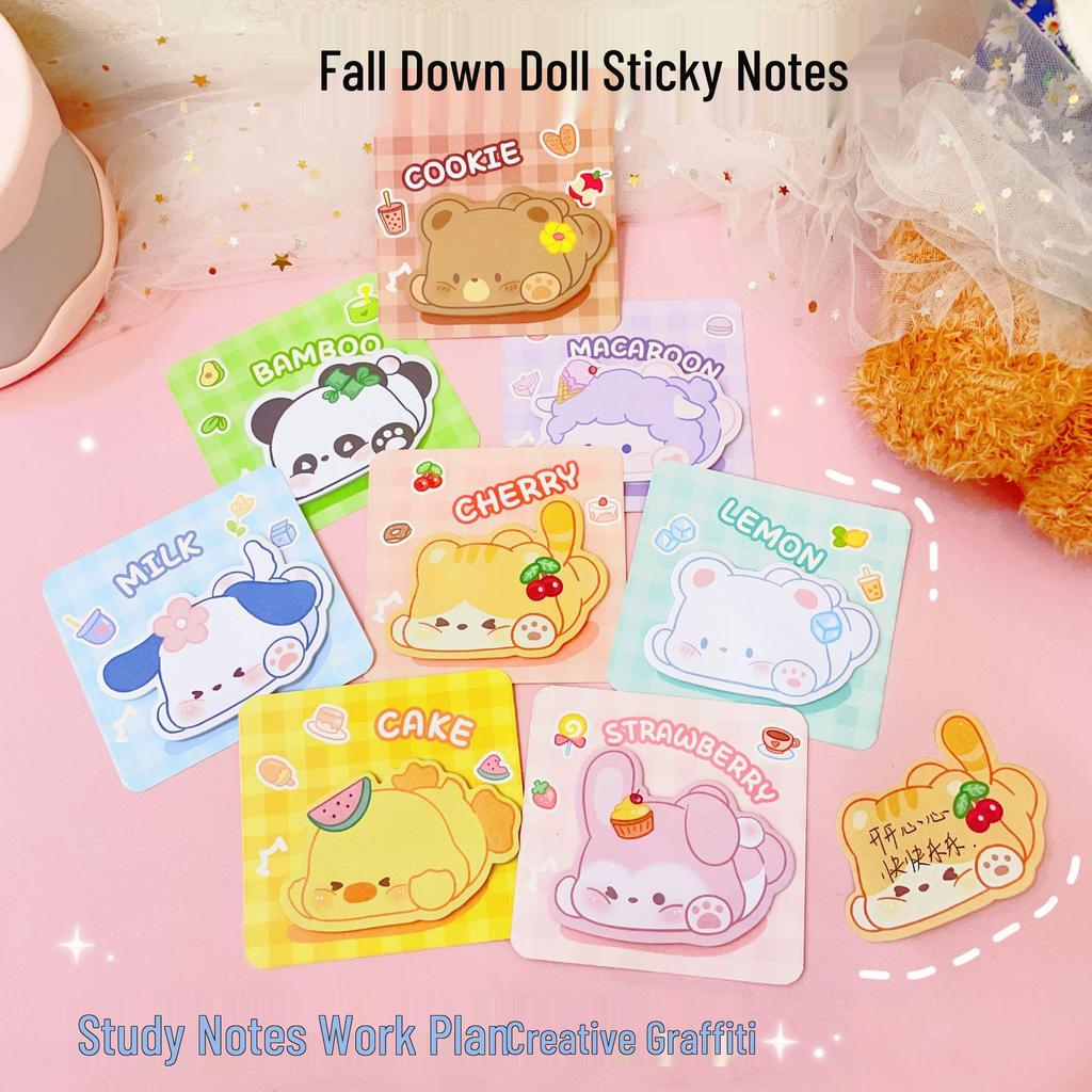 Charming Japanese-Style Sticker Set: Cartoon, Student, Portable, Irregular-Shaped Sticky Notes for Office & Home