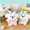 Cute Floral Dog Plush Keychain With Bow For Bag Charm Accessories Characters Included)
