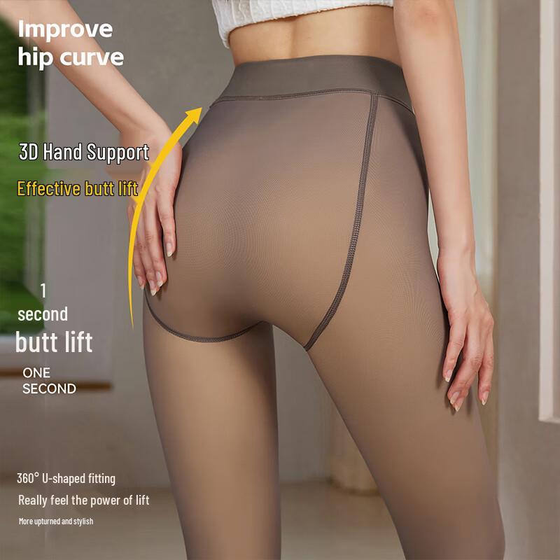 Women's Fleece-Lined Faux Translucent Thermal Tights