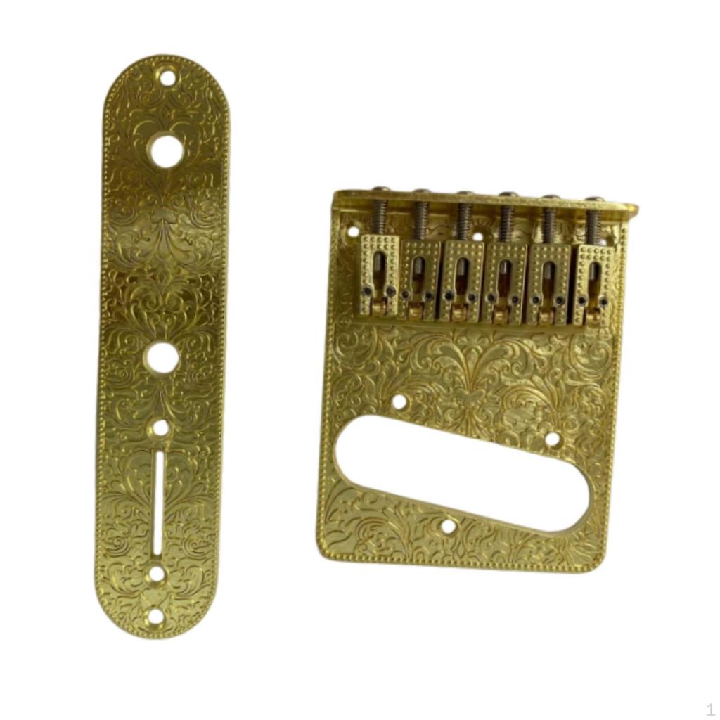 6 String Electric Bridge Plate with 2 Dome Buttons Heavy Duty Replacement Parts