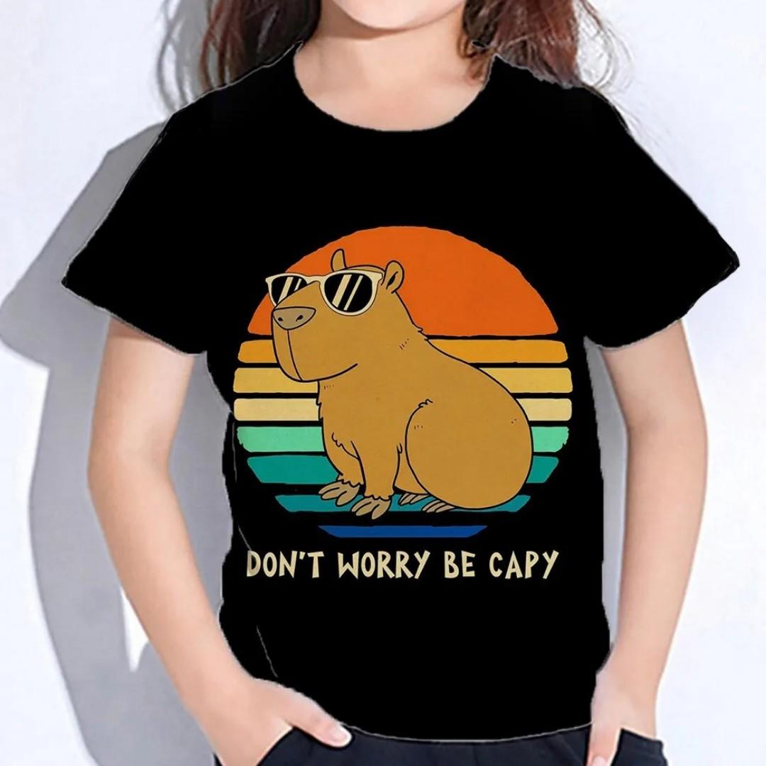 

2025 Лето Новый Топ Веселая 3D Печатная Футболка Мультяшная Детская Одежда С Короткими Рукавами Спортивная Уличная Одежда для Мальчиков Удобная, Мягкая, 160CM