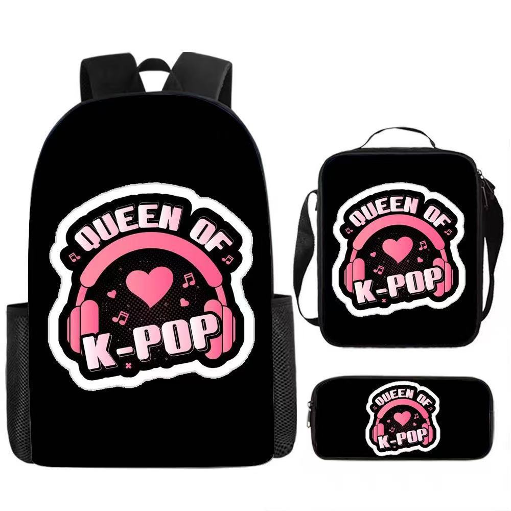 Kpop Hunter Witch Trio Set  Trendy School Bag Multipurpose Pencil Case Crossbody Bag Three-in-One Student Backpack
