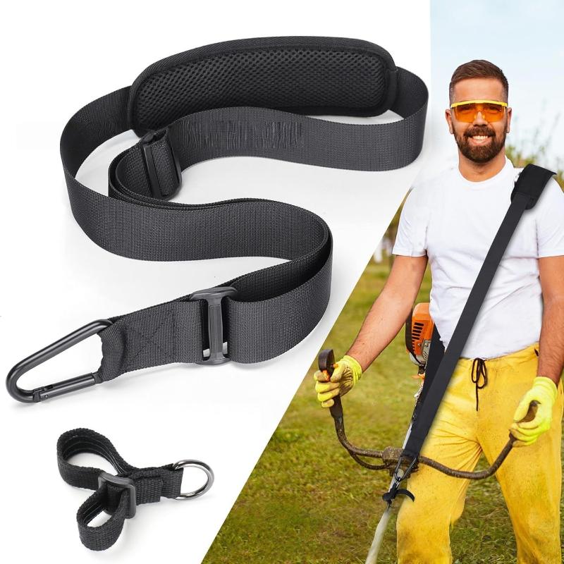 Adjustable Lawn Mower Backpack Straps Wide Application Padded Nylon Shoulder Harness for Trimmer Brush Cutter Weed Eater Garden Work