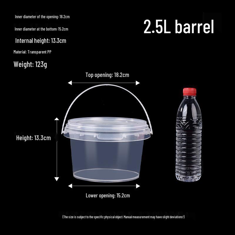 Sealed Transparent White Plastic Storage Barrel - Round Small Food Barrel