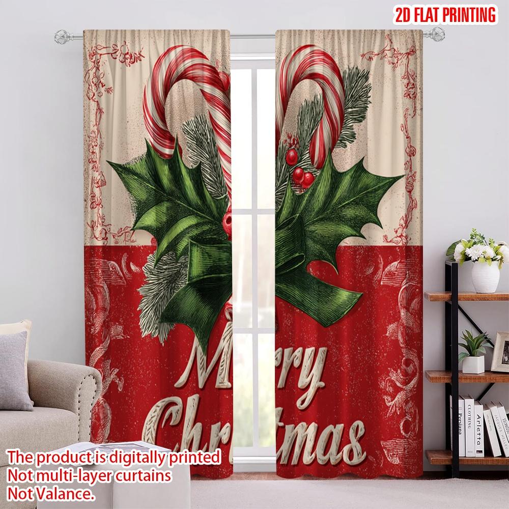 

2pcs,2D plane printing Curtains&Window Treatment Tropical Beach Santa Surf1 Versatile Polyester Fabric (without rod) Decorations 52.50 × 116.00 cm 2 pcs