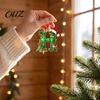 Durable Hanging Letter Decoration 26 Alphabet Christmas Ornament, Personalized Letters Acrylic Tree with Santa Hat Pendant And Elf Boy for Xmas Mantel