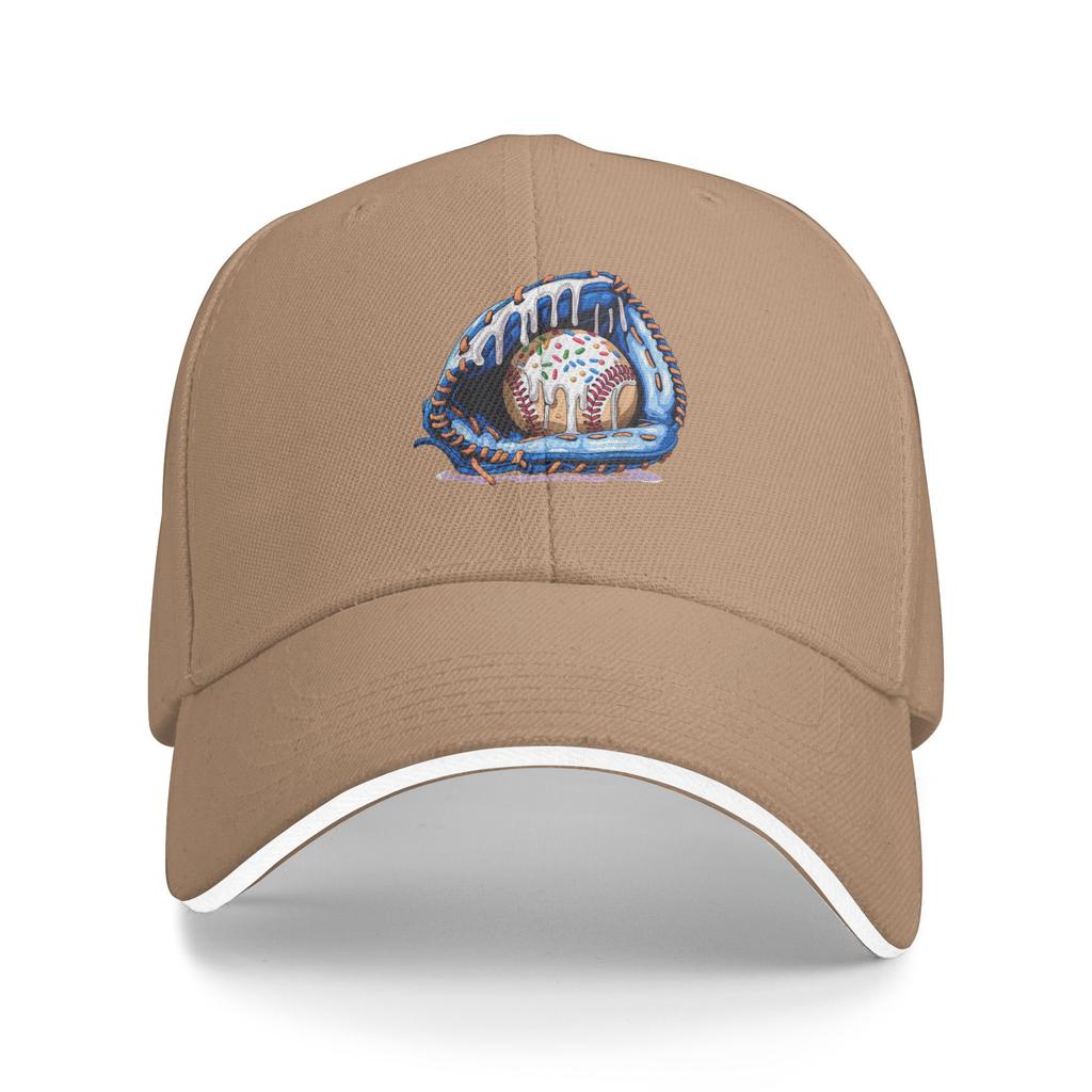 Fun Baseball Drip Ice Cream Sprinkles Baseball Glove Sun Baseball Cap Summer Vintage Hip Hop Hats For UnisexTeens Baseball Caps