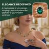 Retro Necklace Earrings Set Gold-Tone Statement Jewelry Set Gemstone Necklace Set  Online Popular