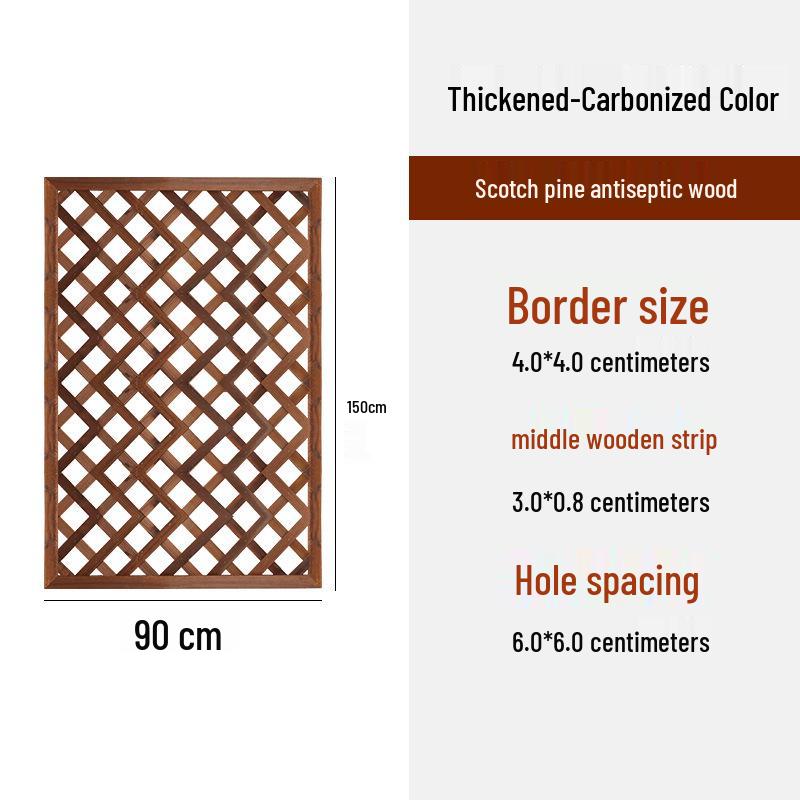 Carbonized Wood Fence and Railing Picket with Climbing Plant Stand for Outdoor Decoration