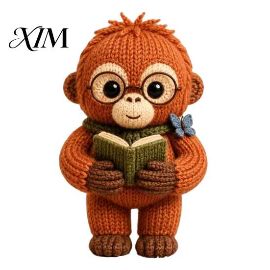 Whimsical Forest Creature Handmade Knitted Doll for Kids, Soft Crochet Animal Plush Toy, Adorable Keepsake Cute Hand Woven Stuffed Doll,