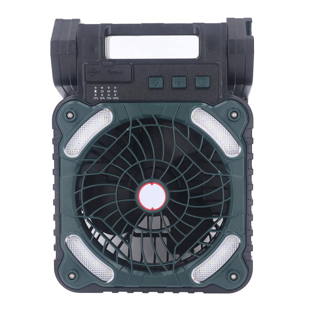 Solarlüfter mit LED-Licht USB-Aufladung 4 Geschwindigkeiten Tragbarer Kühlventilator Eingebauter 5200mAh