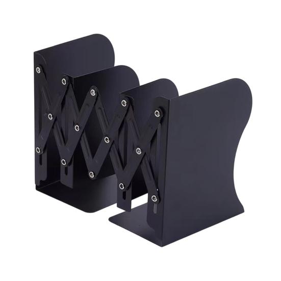 Retractable Bookend Adjustable Desk Book Holder with Non-Slip Base Metal Bracket for Office Home Study