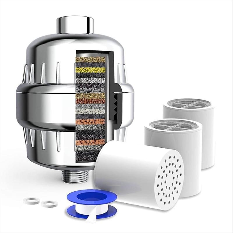 

Фильтр для душевой лейки 20 уровней с 3 подфильтрами белый