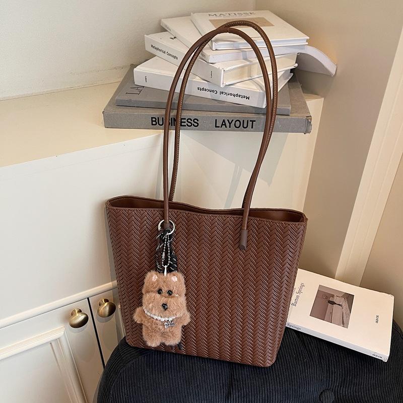 Large-capacity Bag Women's New Autumn and Winter Retro Woven Shoulder Bag Niche Commuter Tote Bag