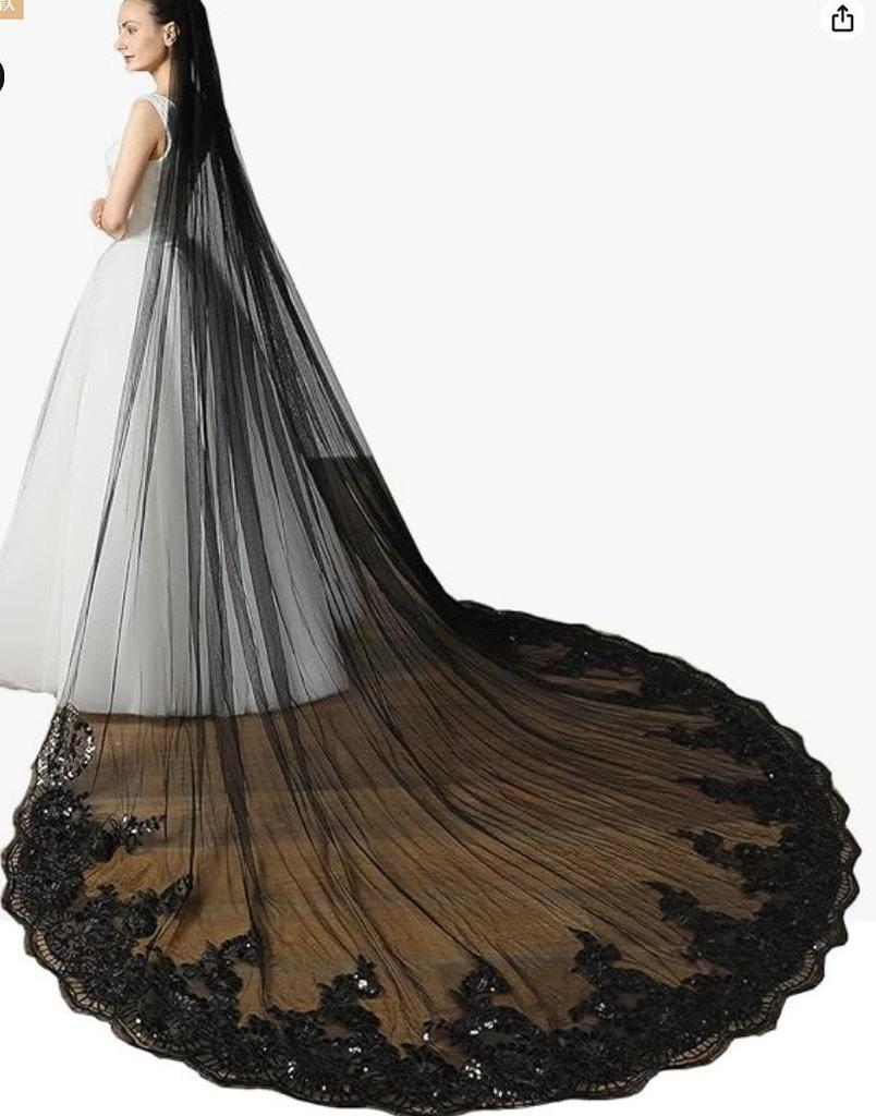 3-Meter Sequin Lace Bridal Veil with Comb for Photo Studio