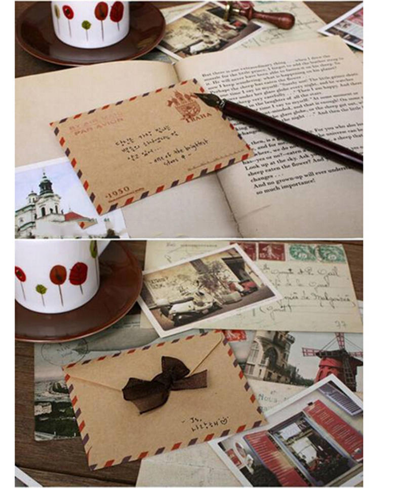 New 10 Sheets Mini Envelope Postcard Letter Stationary Storage Paper Vintage