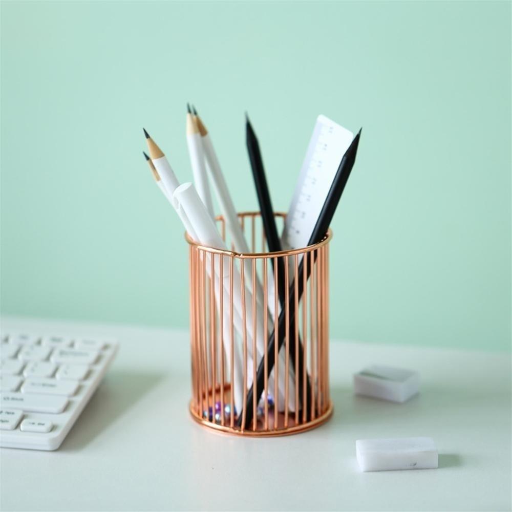 1PC Simple Makeup Brush Storaget Beauty Tools Brush Storage Bucket Desktop Pen Iron