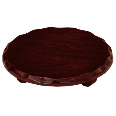 Yamaga Lacquerware Shop Wooden Flower Stand, Round Shape with Feet, Size 8, Rosewood Finish, Base Plate, Interior Decoration, Doll Stand, Alcove, Entr