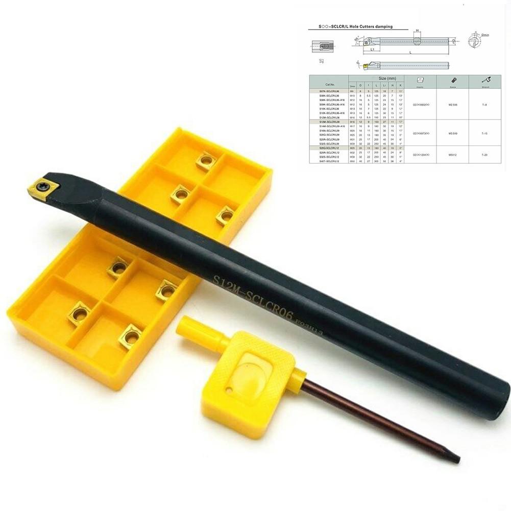12mm S12M-SCLCR06 Wewnętrzny wytaczak tokarski Otwór tokarski + CCMT0602 Narzędzie węglikowe