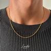 [LUXSTAR] Figaro Chain Necklace, Sterling Silver 925, Gold Plated, Men's & Women's, with Adjustable Chain (Silver, 45cm + 5cm)
