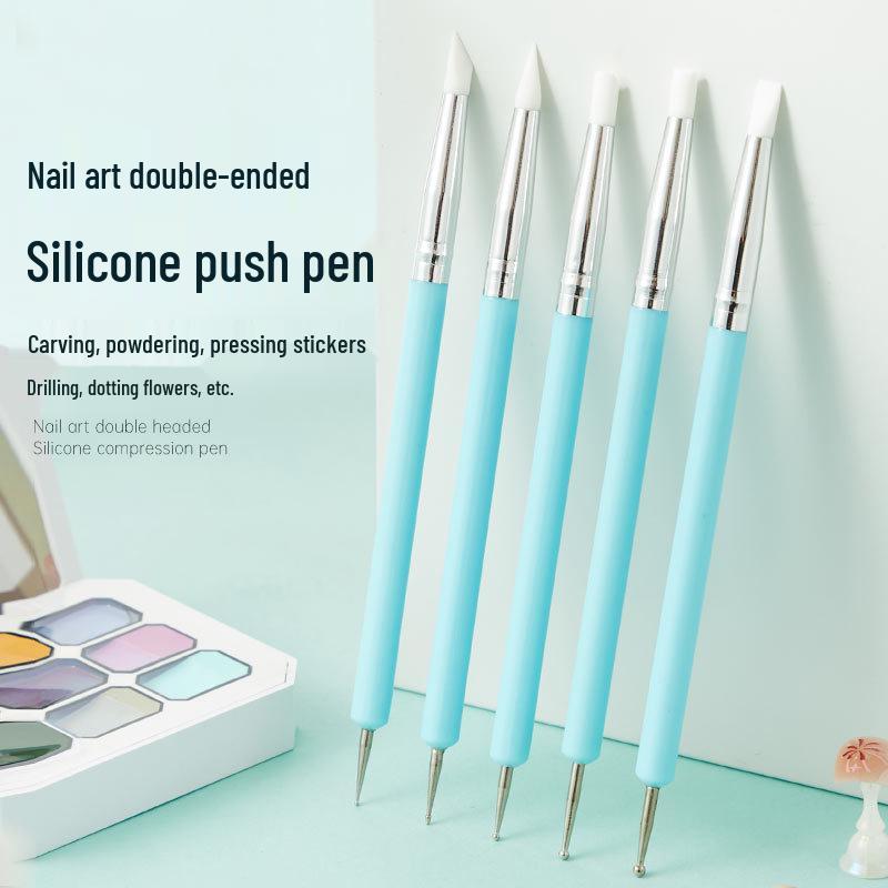 Dual-Ended Silicone Nail Art Tool: Smudge & Dot Pen