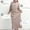 FashionBerry Maxi Dress with Drawstring Greyish Size Warm and Maternity and Women's Long-Sleeved Design, Beige, M, Comfortable, Loungewear, Friendly,