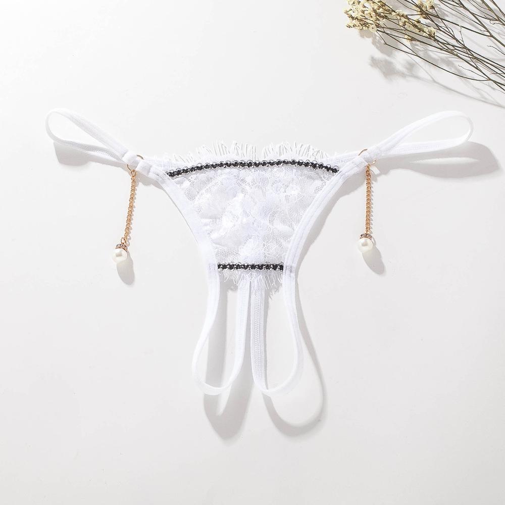 Sexy Transparent Thong Eyelash Lace T Panties Women Plus Size Lace Panties G-string